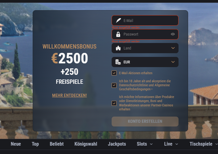 King Billy Casino Login Probleme lösen